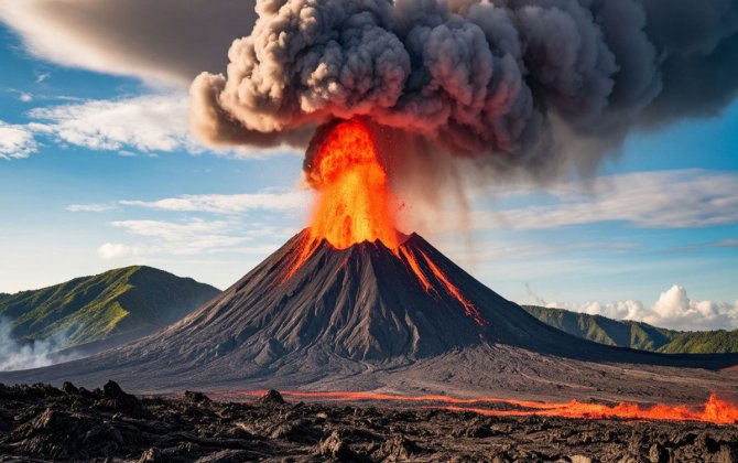 Havay adalarında vulkan yenidən püskürüb
