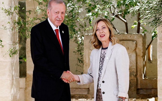 Ərdoğan Meloni ilə görüşüb