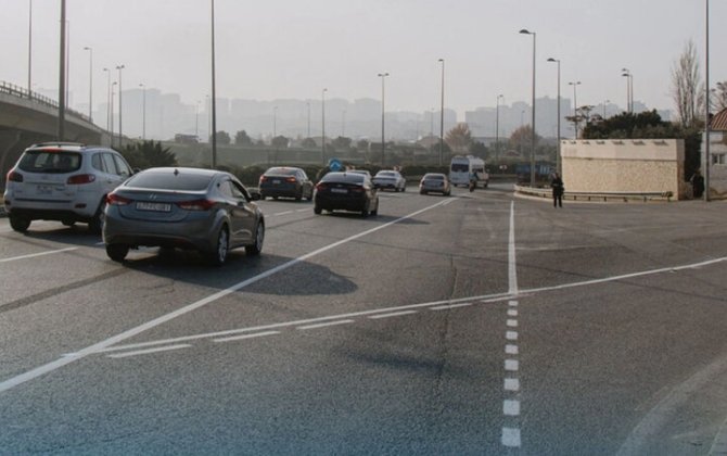Şəhər şosesində xüsusi hərəkət zolağı yaradıldı