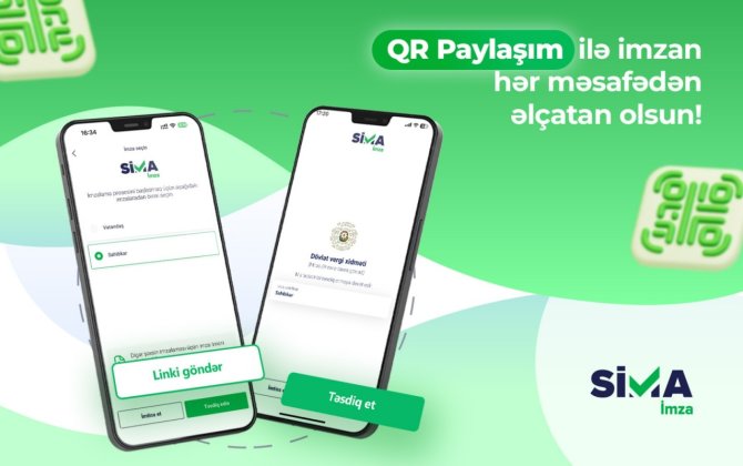 “SİMA İmza”nın yeni QR paylaşım funksiyası istifadəyə verildi