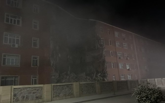 Goranboyda qəzalı bina uçub - FOTO