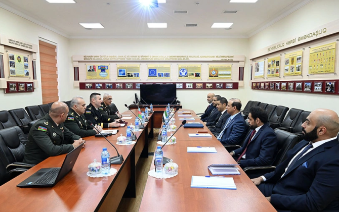 BƏƏ ilə Azərbaycan arasında hərbi əməkdaşlıq məsələsi müzakirə olunub