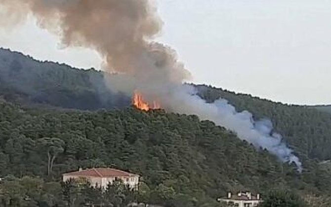 В Кяльбаджаре на открытой местности произошёл пожар