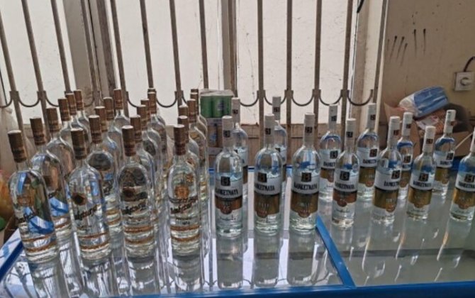 Bu mağazada saxta alkoqollu içkilər aşkarlandı - FOTO
