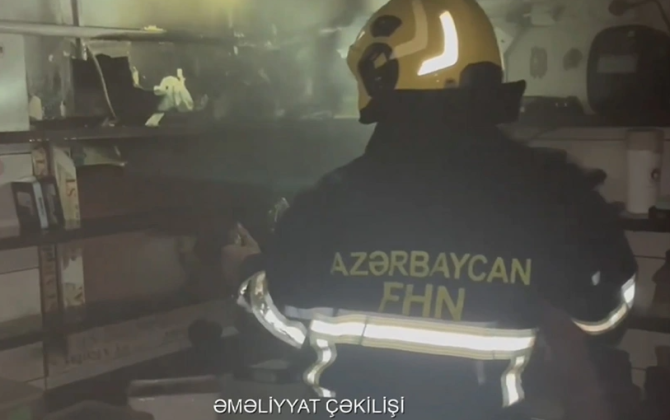 Bakıda restoranda yanğın olub - VİDEO - YENİLƏNİB