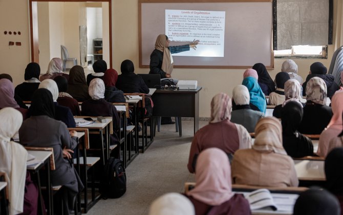 Qəzza universiteti dərsləri bərpa etdi...-FOTOLAR