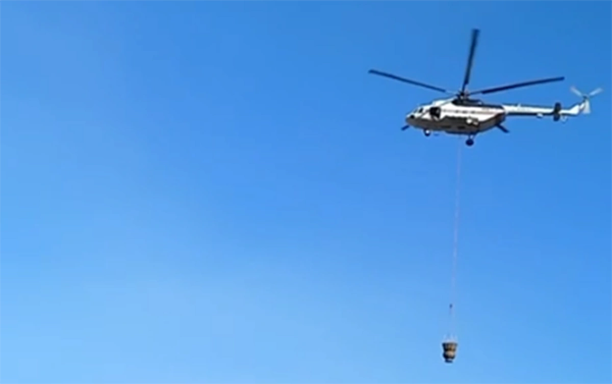 Kəlbəcər və Laçındakı yanğının söndürülməsi üçün helikopterlər cəlb olundu - VİDEO