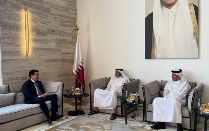 Hikmət Hacıyev Qətər Əmirinin milli təhlükəsizlik üzrə müşaviri ilə görüşüb - FOTO