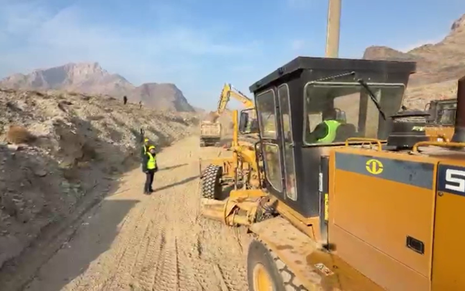 Ermənistanla sərhəddəki dəmir yolu tikintisindən yeni görüntülər - VİDEO