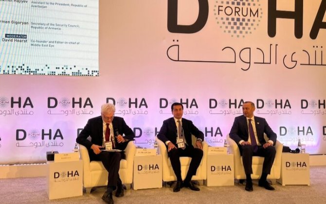 Hikmət Hacıyev Dohada Armen Qriqoryanla müzakirələr apardı - FOTO