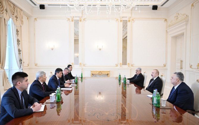 Prezident İlham Əliyev Qırğızıstan nümayəndə heyətini qəbul edib - FOTO