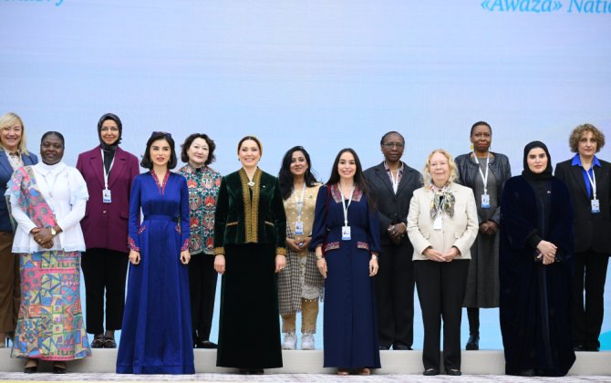 Leyla Əliyeva Türkmənistanda beynəlxalq konfransda iştirak edib - FOTO