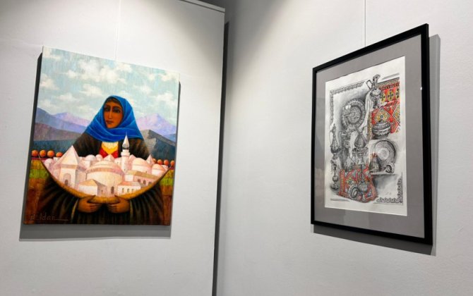 Bakıda Şimali Kipr Türk Cümhuriyyətinə həsr edilmiş rəsm əsərləri nümayiş olunub - FOTO