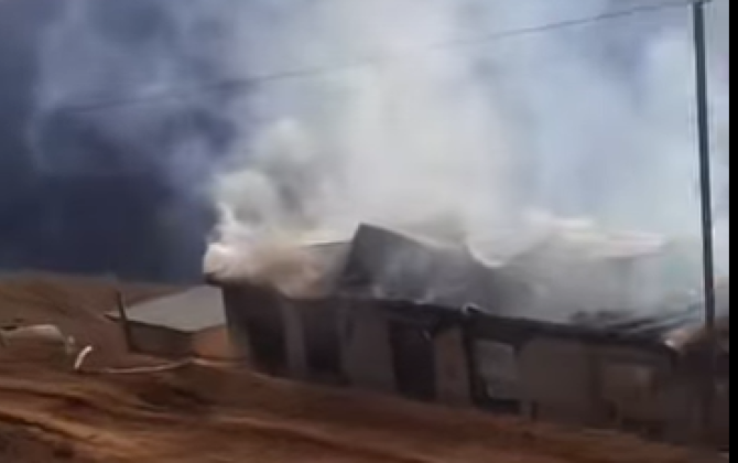 Lerikdə məktəb yanır - VİDEO