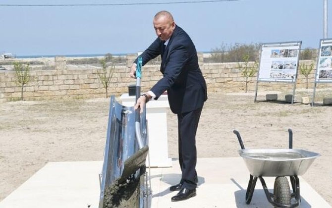 Президент заложил фундамент здания в Ханкенди