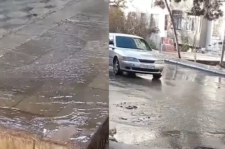 Коммунальное бедствие: двор детсада и улица в Баку превратились в озеро