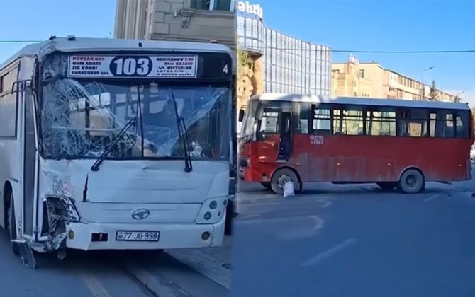 Bakıda zəncirvari qəzada 3 avtobus toqquşdu