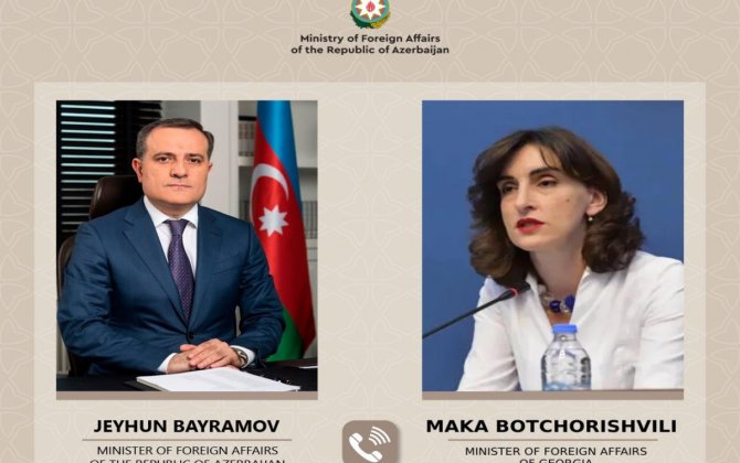 Ceyhun Bayramov gürcüstanlı həmkarı ilə iki ölkə arasında dostluq münasibətlərinin cari vəziyyətini müzakirə edib