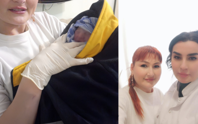 Bir əkiz təcili yardım maşınında, digəri isə xəstəxanada dünyaya gəldi - FOTO