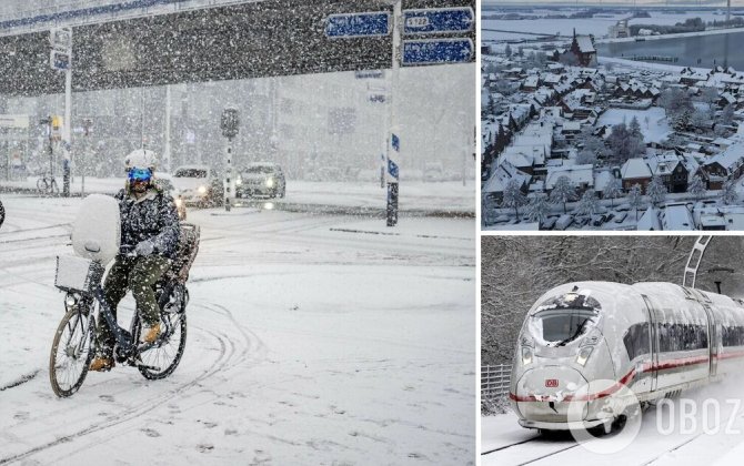 Снегопад в Нидерландах привел к остановке поездов и отмене авиарейсов