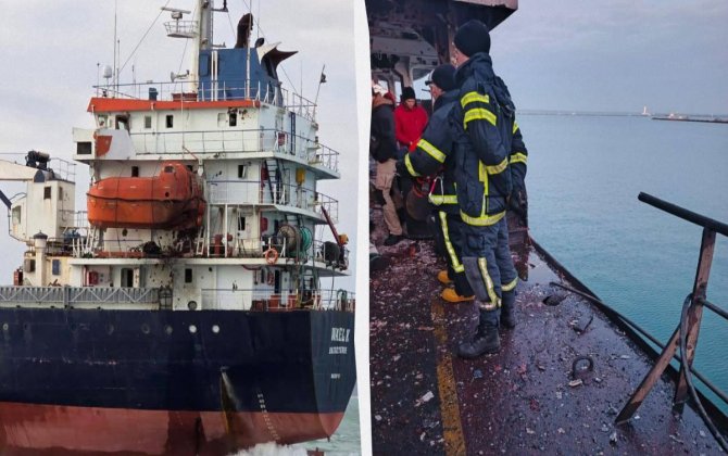 Rusiyanın Odessada iki mülki gəmini vurması nəticəsində bir dənizçi həlak olub