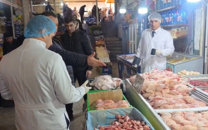 Xırdalan bazarında yoxlama aparıldı - VİDEO