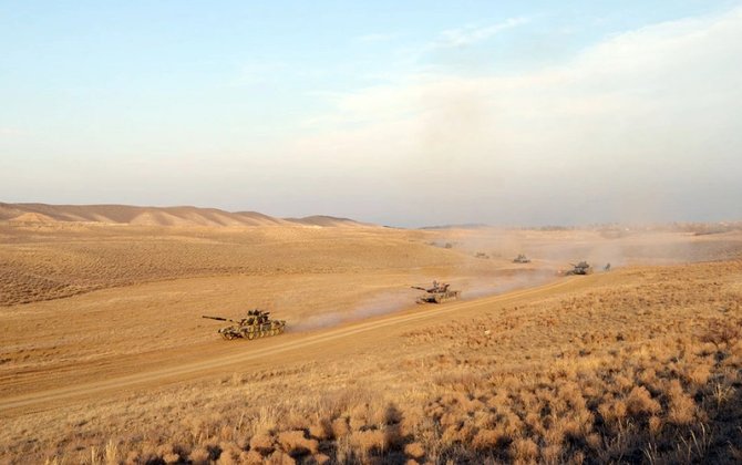 Müdafiə Nazirliyinin hərbi hissəsində taktiki təlim keçirildi - FOTOLAR
