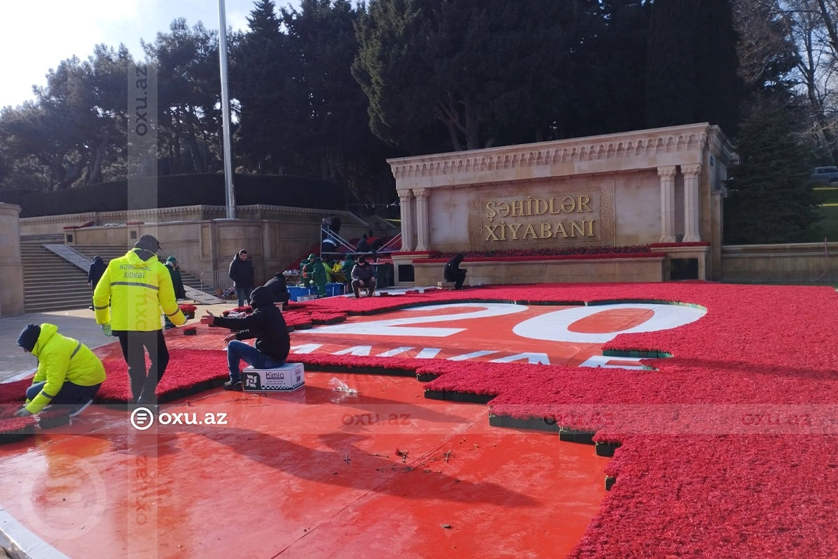 На Аллее шехидов идет подготовка к 36-й годовщине трагедии 20 Января-ФОТО-ВИДЕО
