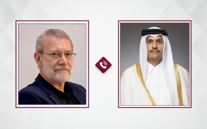 Laricani Qətərin Baş naziri ilə etiraz aksiyalarını müzakirə edib