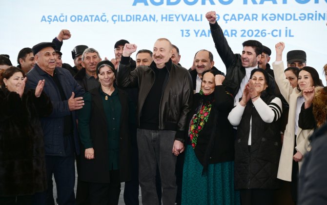 Ильхам Алиев поделился публикацией о встрече с жителями Агдере