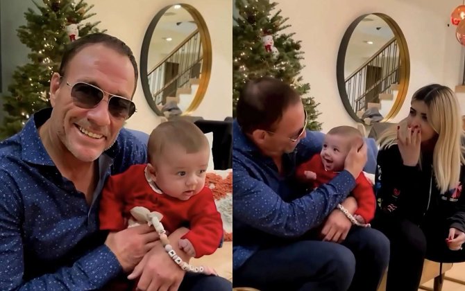 Van Damm azərbaycanlı nəvəsi və gəlini ilə... - VİDEO