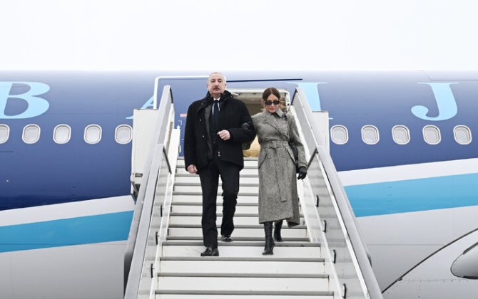 İlham Əliyev İsveçrəyə getdi - FOTO