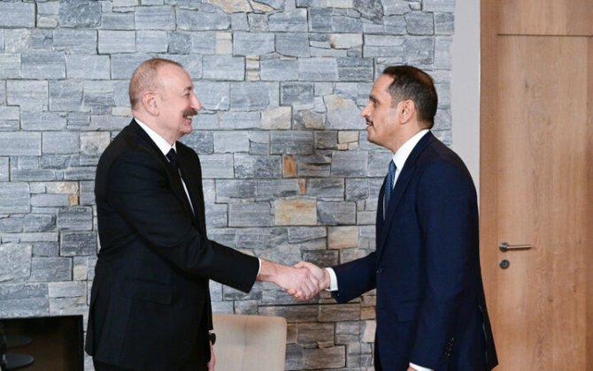 Президент Ильхам Алиев встретился в Давосе с премьер-министром Катара-ФОТО