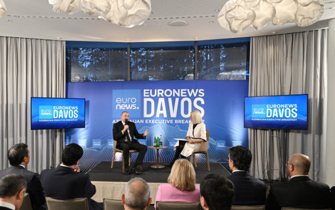 Президент Ильхам Алиев в Давосе принял участие в мероприятии «Завтрак с руководством Азербайджана»- (ФОТО)