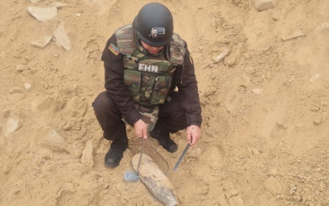 Qaradağda top mərmisi tapıldı - VİDEO