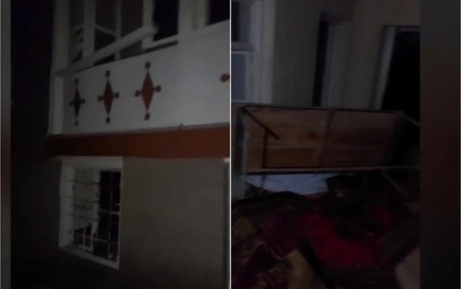 Şəkidə partlayış olan evdən GÖRÜNTÜLƏR - VİDEO