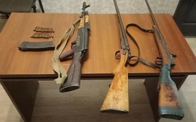 Qanunsuz saxlanılan odlu silah-sursat aşkar olunaraq götürüldü