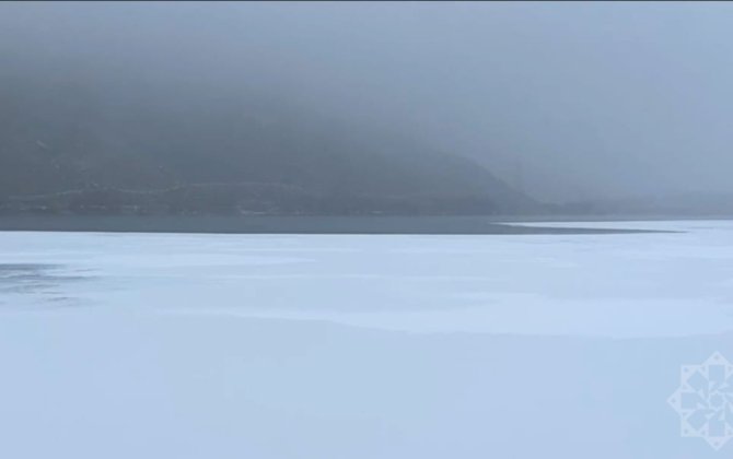 Arpaçay su anbarının səthi dondu - FOTOLAR