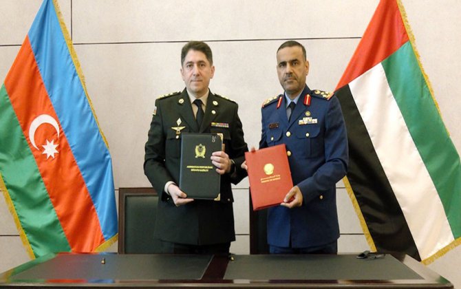 Azərbaycan-BƏƏ Birgə Hərbi Əməkdaşlıq Komitəsinin iclası keçirilib, protokol imzalanıb