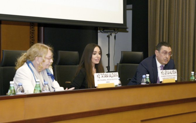 Leyla Əliyevanın iştirakı ilə Cenevrədə Xəzər dənizinin ekoloji problemləri müzakirə olunub - FOTO