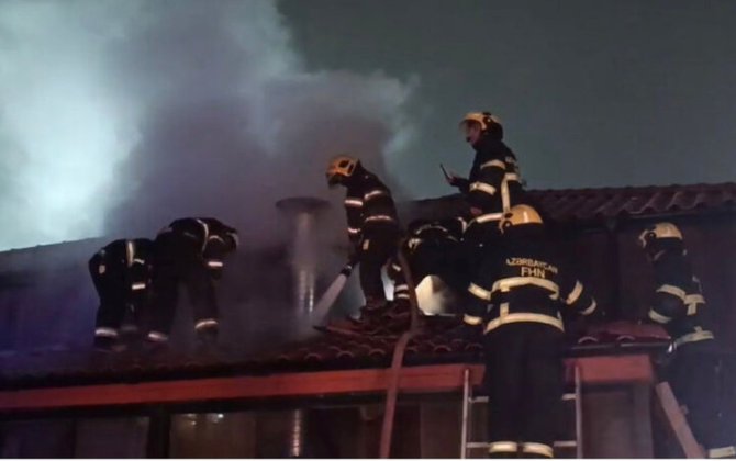 В Баку произошёл пожар в ресторане-ФОТО-ВИДЕО