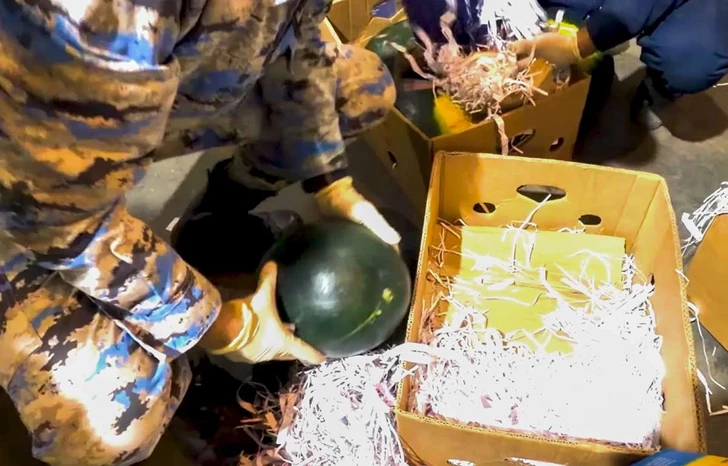 Таможенники Азербайджана обнаружили наркотики в грузе с арбузами из Ирана-ФОТО