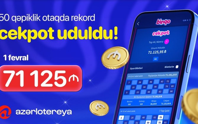 “Azərlotereya”nın “Binqo” oyununda rekord cekpot qazanılıb
