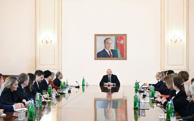 Prezident İlham Əliyev ABŞ Ticarət Palatasının nümayəndə heyətini qəbul etdi - FOTO