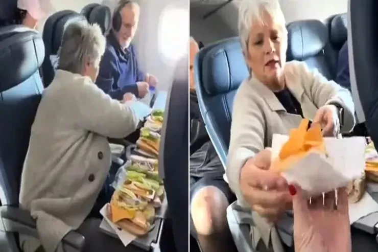 Sərnişinlər ŞOKA düşdülər - Qadın təyyarədə ailəsi üçün şam yeməyi bişirdi - VİDEO