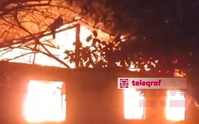 Tərtərin kəndində ev yandı - FOTO