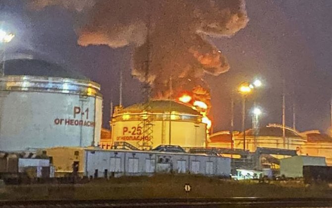 Rusiyanın neft terminalı vuruldu