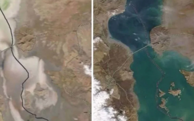 Urmiya gölündə suyun səviyyəsi 68 santimetr yüksəlib