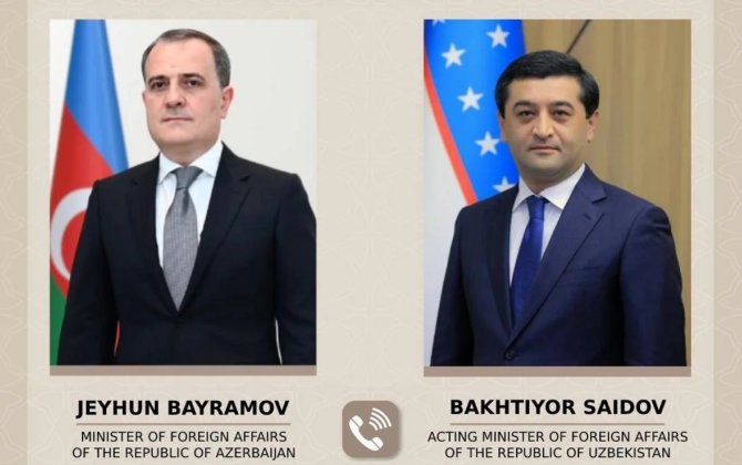 Ceyhun Bayramov özbəkistanlı həmkarı ilə regiondakı vəziyyəti müzakirə etdi