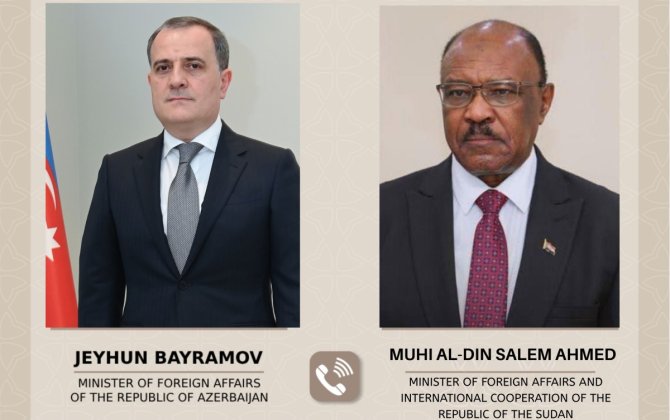 Sudanın xarici işlər naziri Ceyhun Bayramova zəng vurub